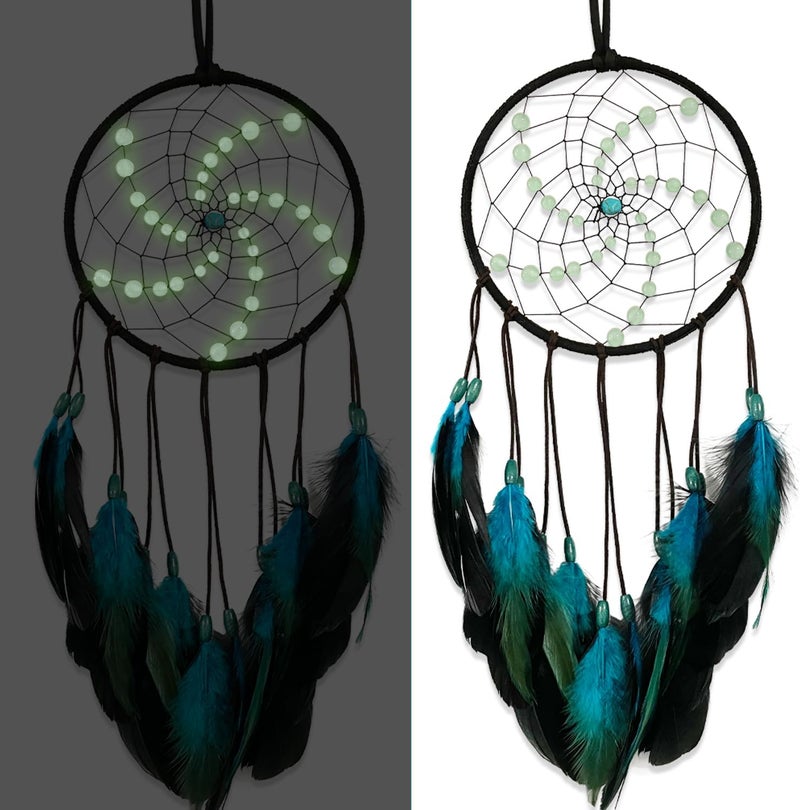 Awlee Luminous Dream Catchers Wall Hanging Room Decor Dreamcatcher Handmade Feather for Girls Boys Kids Bedroom Decoration Ornament Craft Gift - Image 1
